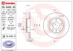 Stabdžių diskas BREMBO 08.9460.31 kaina