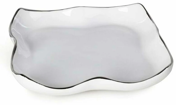 Serviravimo lėkštė Tony, 25 cm x 6 cm, 25 cm, Balta/Sidabro