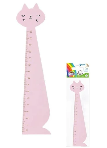Medinė liniuotė KATĖ rausva (15 cm)