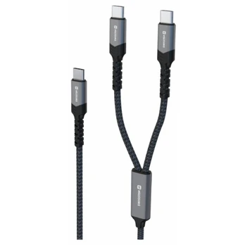 Swissten 2in1 Charging USB-C / 2x USB-C Cable 100W 1.5m