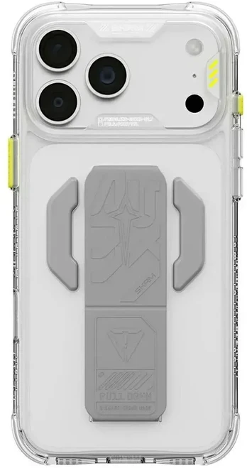 Dėklas Skinarma Helio CE Grip Stand do iPhone 18 Pro / 17 Pro permatomas