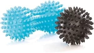 Masažinis kamuolys Active Spikey Massage Combo 72033, mėlynas/juodas, 7.5 cm