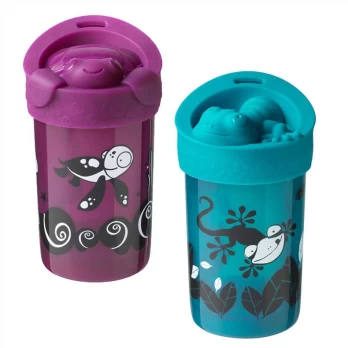 TOMMEE TIPPEE prilimpantis puodelis nuo 18 mėn. NO KNOCK, violetinis, 300 ml