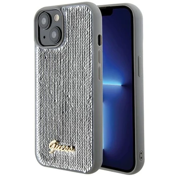 Dėklas Guess Sequin Script Metal   iPhone 15 - Juodas