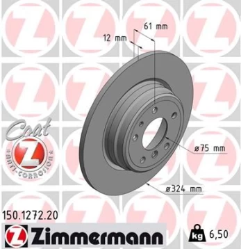 Stabdžių diskas ZIMMERMANN 150.1272.20