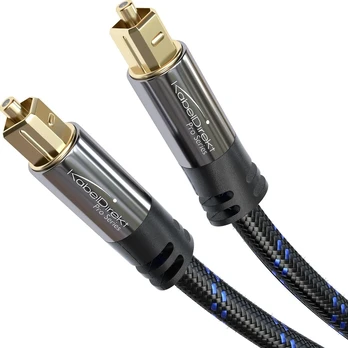 Kabeldirekt Optinis Garso Kabelis Toslink 15m - Nailono Pynė