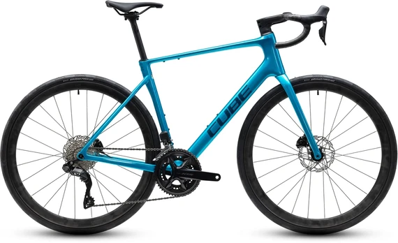 Dviratis Cube Attain C:62 SLX bali'n'mėlynas 2027-56 cm (Dydis: 56 cm)