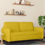 Dvivietė sofa, geltonos spalvos, 140cm, aksomas kaina