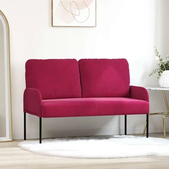 Sofos su pagalve 110cm Vyno raudona fanera