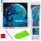 Deimantinė mozaika Moon, mėlyna/juoda kaina