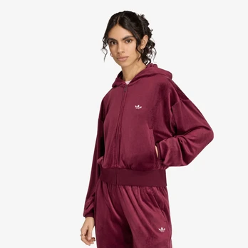 adidas Essentials Velvet Track Top Maroon - Dydis XL (KQ9252 Striukės)