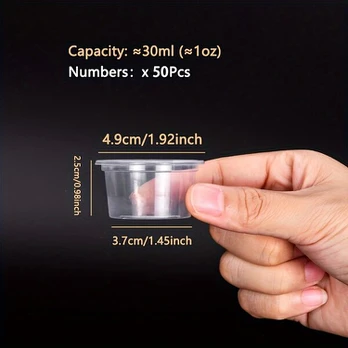 vienkartiniai puodeliai, 50 vnt, 30 ml (1 uncija)