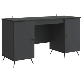 Stalas su lentyna Juoda 142,5 x 50 x 75 cm Apdirbta mediena