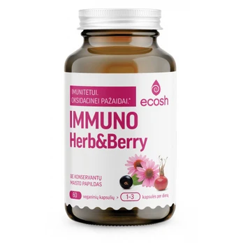 Ecosh Immuno Herb & Berry Maisto papildas imunitetui, 60 kapsulių
