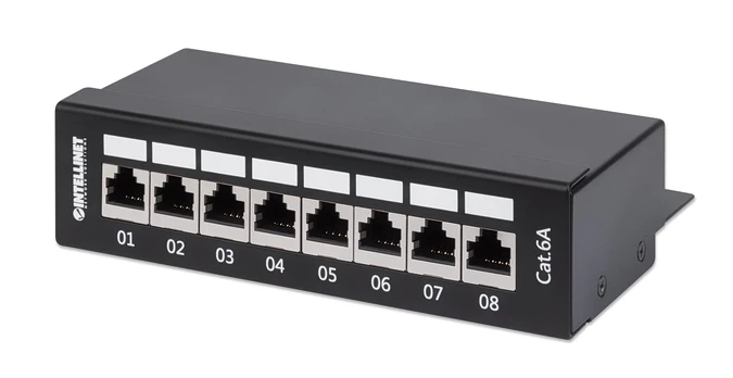 INTELLINET 8-Port Cat6a Patchpanel FTP Desktop juodas