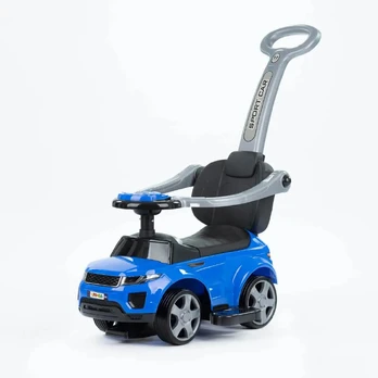 Ride-on car with handle - 614R - rubber wheels - BLUE