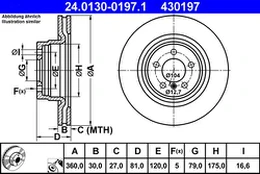 ATE 24.0130-0197.1 Brake Disc