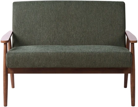 Beliani Dvivietė sofa ESRUM tamsiai ruda / žalia