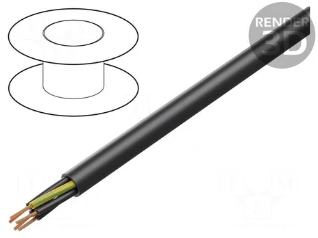 Wire | JZ-600 HMH | 5G1mm2 | unshielded | 600V,1kV | Cu | stranded | black