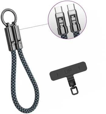 Spacetronik Kabelis USB-C ze smyczą PD 240W 30cm BW