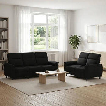 Sofa Sofos komplektas 2 vnt. Juoda Audinys