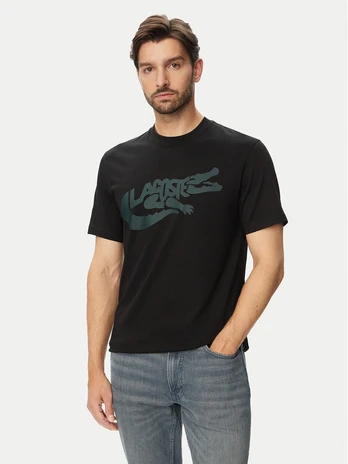 Lacoste Marškinėliai TH9990 Juoda Classic Fit
