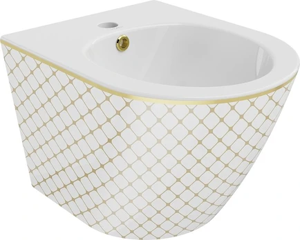 Pakabinama bidė Mexen Lena, White/Gold pattern