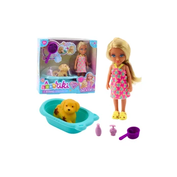 Lean Toys Doll Dog Bathtub Bathing Set Interactive Accessories For Girls