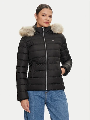 Tommy Jeans Pūkinė striukė Basic DW0DW18312 Juoda Slim Fit