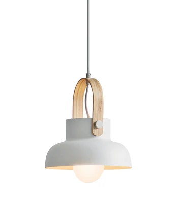 Matinis baltas E27 pakabinamas šviestuvas, 25cm