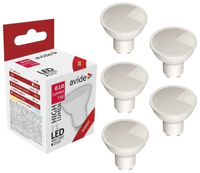 Avide LED lemputė 7W GU10 3000K 5vnt