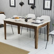 Valgomojo stalas Milan 515-Walnut, White Graikinis riešutas Balta kaina