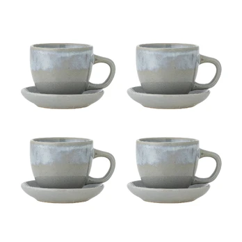 Bloomingville - Brenta Cup with Saucer - Blue