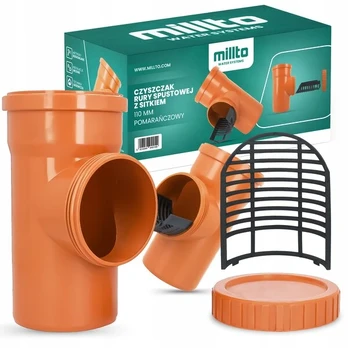 Valytuvas lietvamzdžio 110 mm su sieteliu, oranžinis