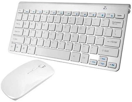 Lamex Keyboard + Optical Mouse Mini Set / Aliuminio / Baltas