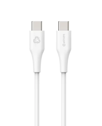 Kabelis Estuff Infinite ES604070, 2 x USB Type C, 1 m, balta