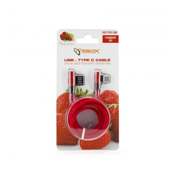 Sbox USB-- Type-C 90 m/m 1.5m Type-C-90R strawberry red
