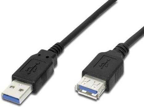 USB kabelis PremiumCord USB-A - USB-A 3 m Juodas (cuckoo3Bk)