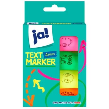 Mini teksto žymeklių rinkinys JA!, 4 vnt.