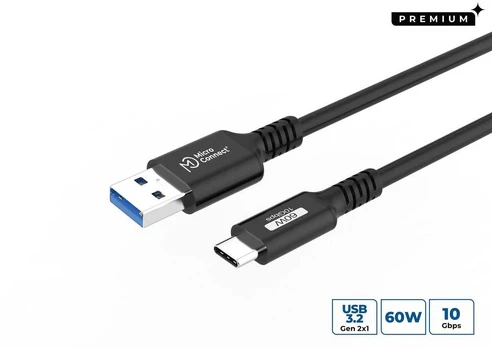 MicroConnect Premium USB-C to USB-A cable 4m, 10Gbps, 60W