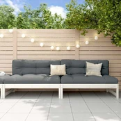 Vidurinės sodo sofos dalys, 2vnt., baltos, 120x80cm, pušis kaina