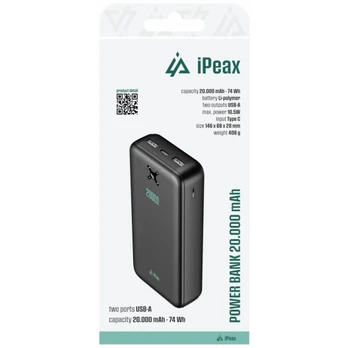 iPeax Power Bank 2x USB-A 20000 mAh