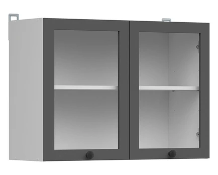 Pakabinama virtuvės spintelė Junona Line, pilka/balta