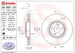 Stabdžių diskas BREMBO 09.9821.21 kaina