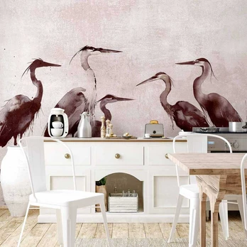 Artgeist Fototapetas - Herons painted with ink