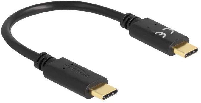 Kabelis USB Delock USB-C - USB-C 0.15 m Juodas (85356)