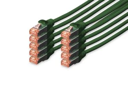 DIGITUS CAT 6 S/FTP Patchkabel, 10 Stück, 3m, grün