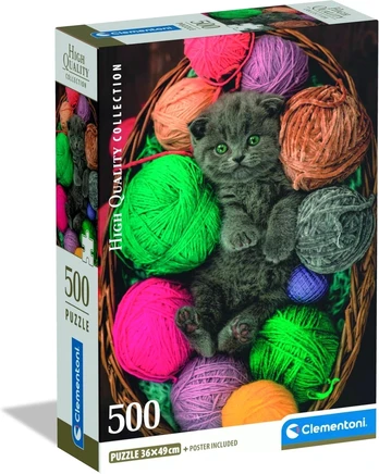 Dėlionė Clementoni CLE puzzle 500 Compact Fluffy Kitten 35617