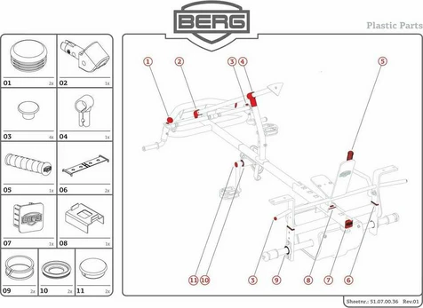 Berg XL Frame - Plastic parts