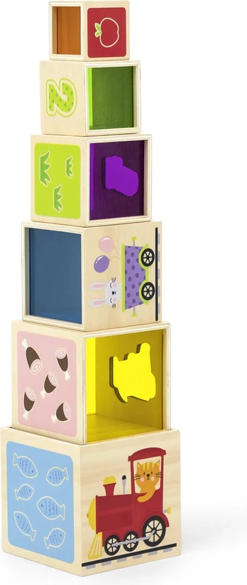 Lavinimo žaislas VIGA Nesting & Stacking Blocks 44572, įvairių spalvų